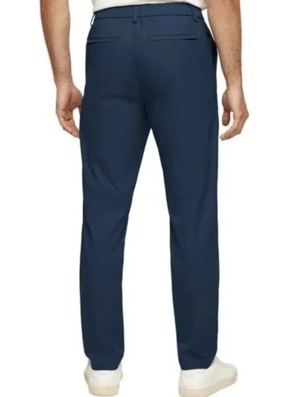 NWOT Banana Republic Commuter Tech Pants Men's 38x34 Navy Blue Flat Front